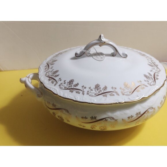 Vintage Coalport England Vegetable/Soup Tureen  "Burgundy" Pattern 10 1/2" - Picture 12 of 15